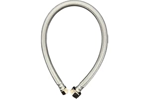 WINDON BAY 20 inch Steel-Flex Braided Faucet Connector Supply Line, 3/8 OD x 1/2 FIP Inch, Stainless Steel 1 pack