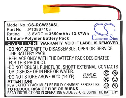 3650mAh Replacement Battery for RCA RCT6272W23 7" Tablet PC (PT3867103) - Cameron Sino Brand