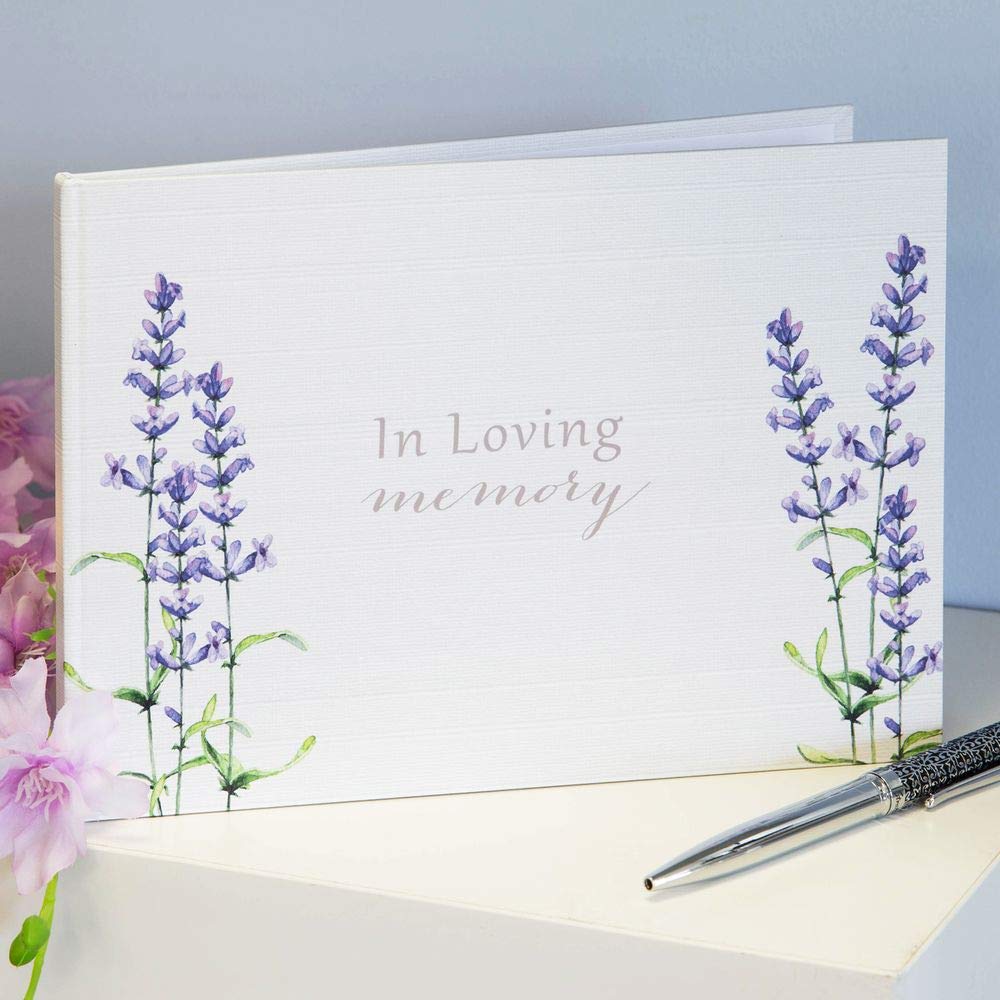 Widdop and Co Thoughts of You Lavender Condolence Book