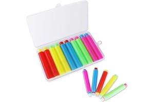10 Pcs Colored Chalk Holder with Hard Storage Case Blackboard Adjustable Chalk Clip Holder for Teachers, Kids