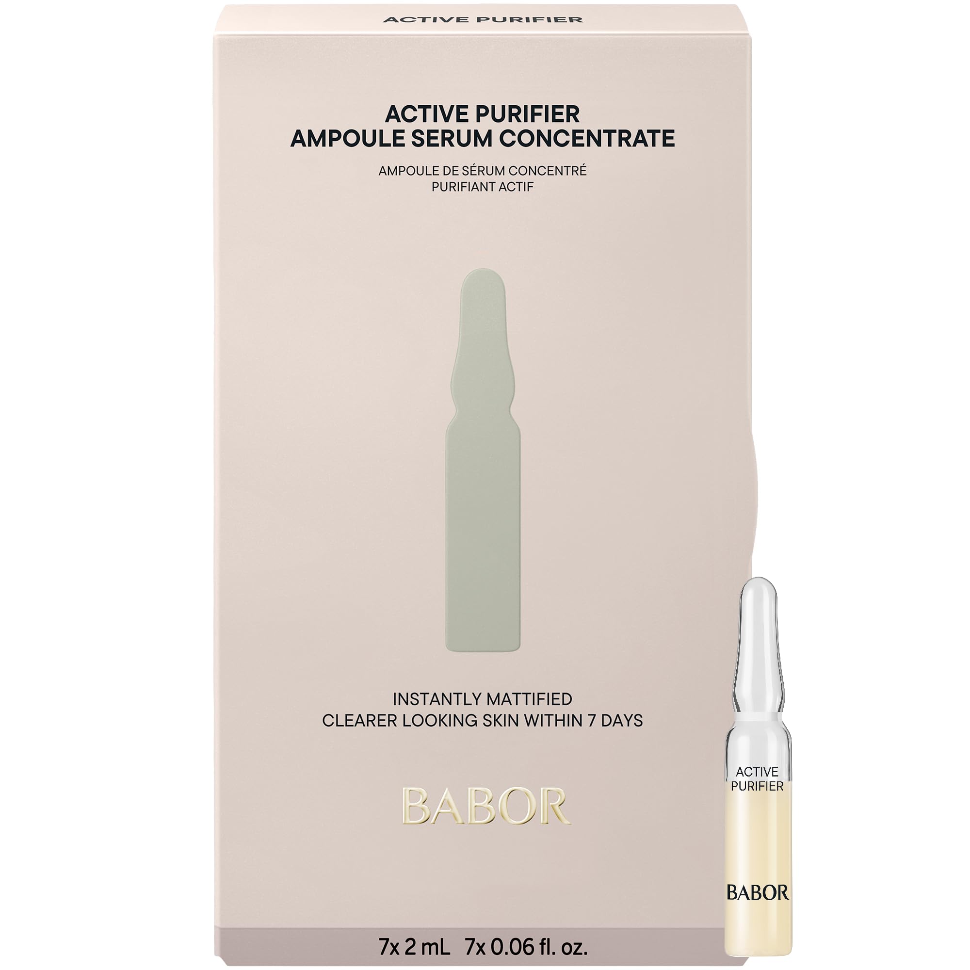 BABOR Active Purifier Serum Ampoules for the Face, with Tea Tree Oil to Combat Blemishes, Vegan Formula, 7 x 2 ml Concentrated Ampoules