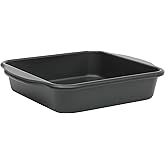 Oster Teston 8-Inch Square Cake Pan, Nonstick Carbon Steel Baking Pan, Matte Black, PFAS-Free, Oven-Safe, Easy Release Bakeware
