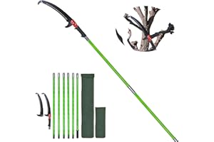 LICHTUND Long Tree Pruner, Pole Saws for Tree Trimming Extendable Hand Saw Blades Set 21 Feet Tree Trimmer Cut Tree Branch Garden Tools Loppers Hand Pruning Saws for Sawing and Shearing