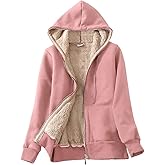PUWEI Women's Winter Warm Fleece Jackets Thick Sherpa Lined Zip up Hoodies Heavyweight Sweatshirt Coat