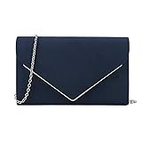 CHARMING TAILOR Faux Suede Clutch Bag Elegant Metal