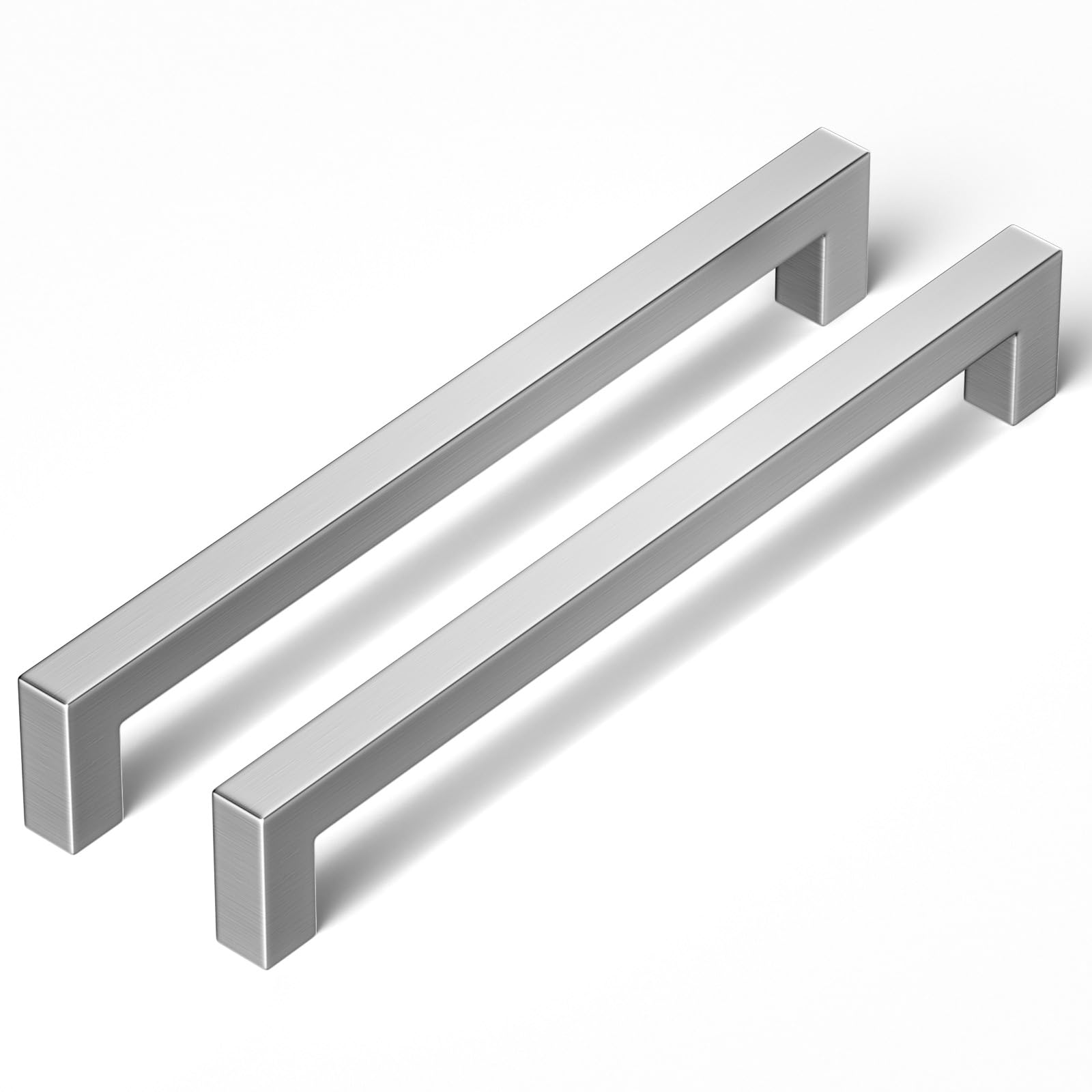 LONTAN 5 Pack Kitchen Cabinet Handles 160mm Cupboard Door Handles Stainless Steel Brushed Nickel Drawer Pulls for Wardrobe Cabinet Suitable for Bathroom, Bedroom, Living Room