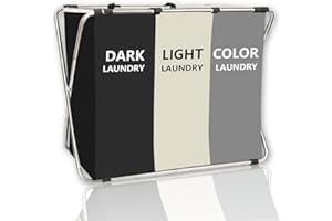 BRIGHTSHOW 180L Laundry Basket Sorter, Large 3 Section Collapsible Laundry Hamper for Laundry Room Organization, 28" x 21"x 15" Dirty clothes Hamper Bag for Bedroom Blanket Storage Organizer (3 Section Black)