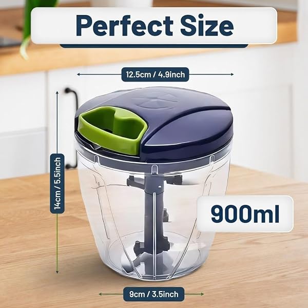 INCITATUS – MANUAL GARLIC CHOPPER – PULL STRING CHOPPER – MANUAL FOOD PROCESSOR – VEGETABLE CUTTER 30 FL OZ – PULL CORD ONION – BPA FREE BOWL & STAINLESS STEEL BLADES