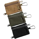 Leadigol 3 PCS Outdoor Pouch with Hooks, Multifunction Wallet Mini Portable Zipper Pouch Coin Purse Belt Bag Waist Bag for Men Outdoor Camping Hiking