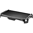 BELLA Electric Griddle with Crumb Tray - Smokeless Indoor Grill, Nonstick Surface, Adjustable Temperature Control Dial & Cool-touch Handles, 10" x 16", Black