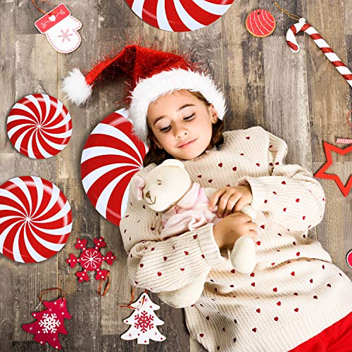image for Outus 33 Pieces Peppermint Floor Decals Stickers Christmas Wall Window