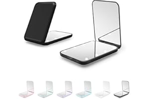 Kakuje Compact Mirror, 1X/3X Magnification LED Pocket Mirror with Nternal BIattery, Pink Mini Mirror for Purse, Pocket,Travel and Present