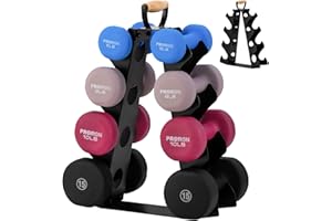 Wetheny Dumbbell Rack Stand Only (Dumbbells not Included), Compact A-Frame Weight Rack with Wooden Handle, for Home Gym Worko