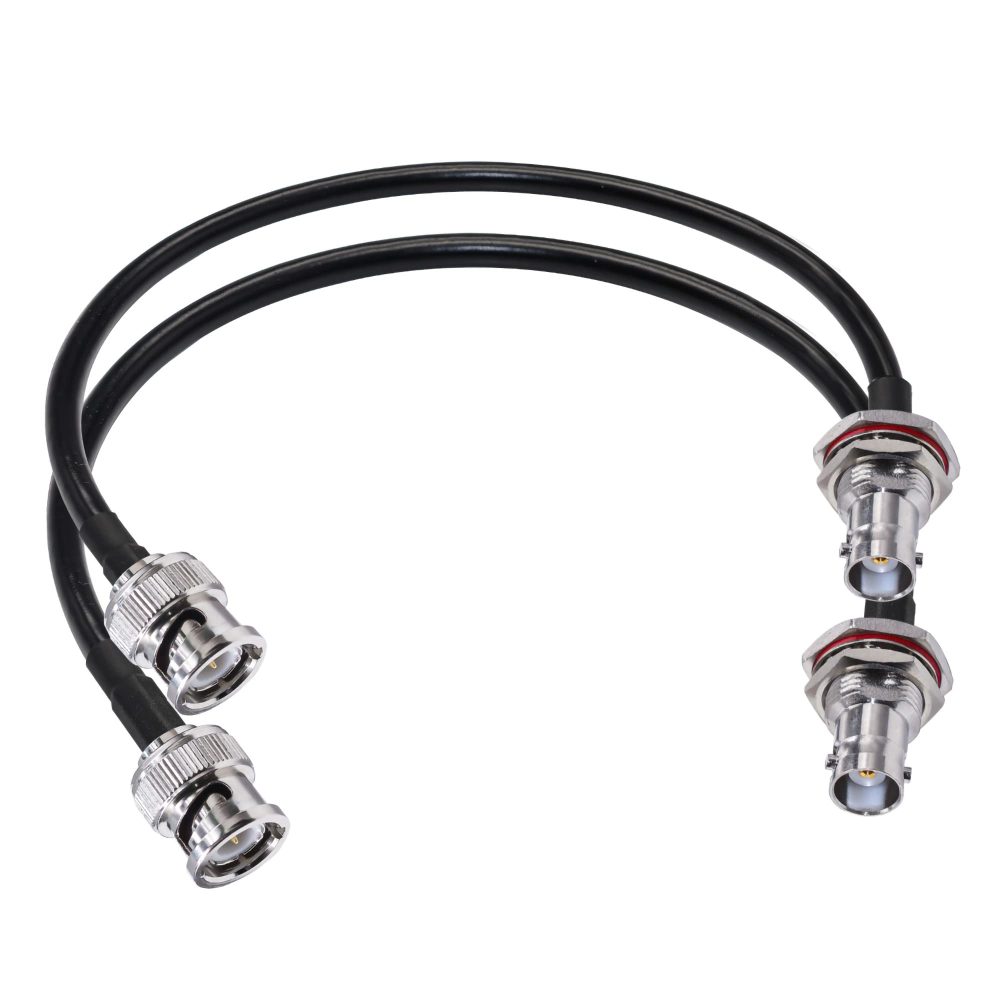 TUOLNK BNC Jumper Cable RG58 BNC Male to BNC Female Bulkhead Low Loss 50 ohm CB Radio Coax Cable 12inch (30cm) Wifi Antenna Extension Cable for HAM Radio Antenna 2 Pack