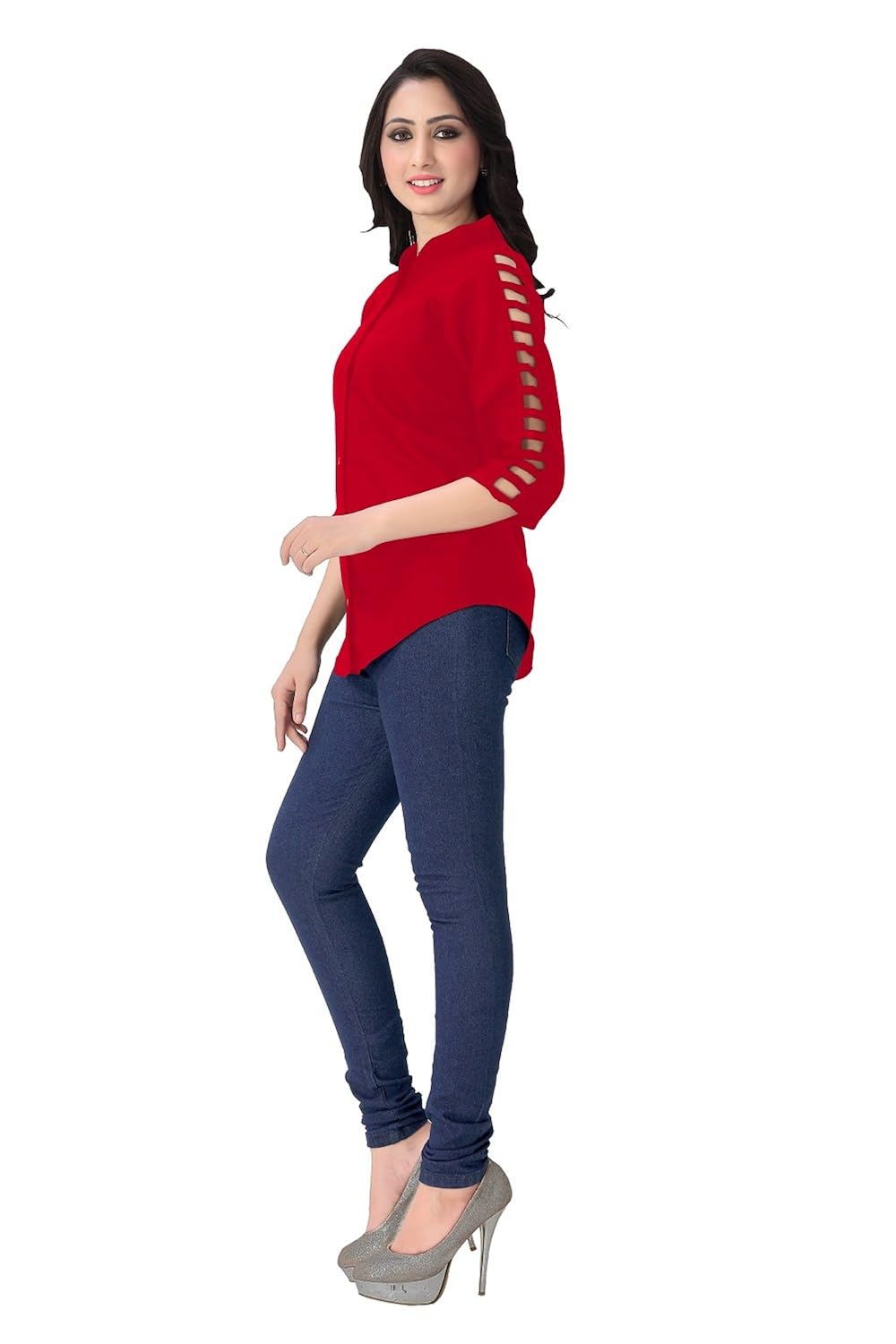 venisa women's rayon top (1001_red)