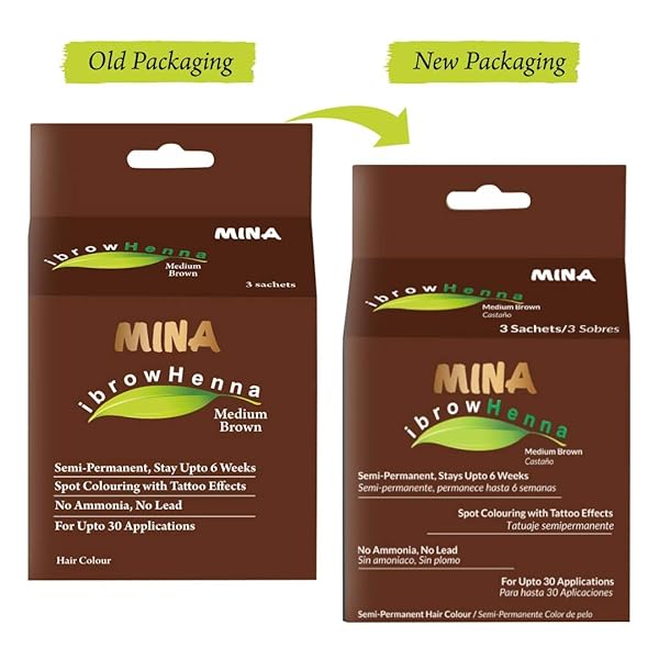 MINA IBROW HAIR COLOR|NATURAL SPOT COLORING HAIR TINTING POWDER, WATER AND SMUDGE PROOF|NO AMMONIA, NO LEAD WITH 100% GRAY CONVERGE|MEDIUM BROWN TINT KIT|UPTO 30 APPLICATIONS.