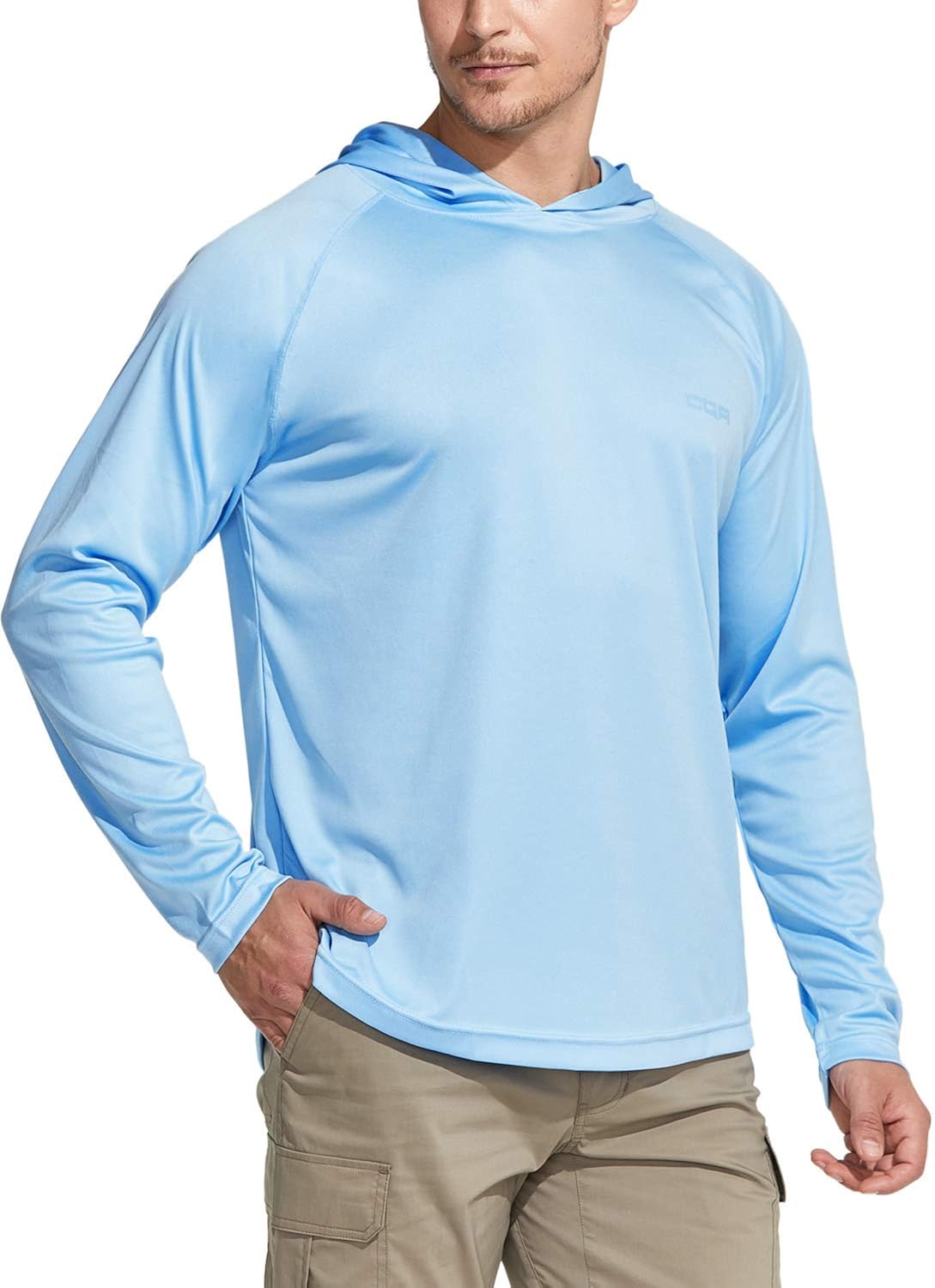 CQR Men's UPF 50+ Outdoor Long Sleeve Shirts, UV Sun Protection Loose-Fit Water T-Shirts, Running Workout Shirt: Clothing