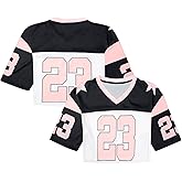 Jersey Shirts for Women Y2K Crop Top Streetwear Hip Hop V Neck Half Sleeve T-Shirt Football Jersey Number Graphic Tee