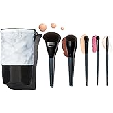 Rose and Ben Beauty Essential 5 Piece Makeup Brush Set and Travel Case | Professional Eye and Face Brushes for Liquid, Cream and Powder Formulas | Cruelty Free