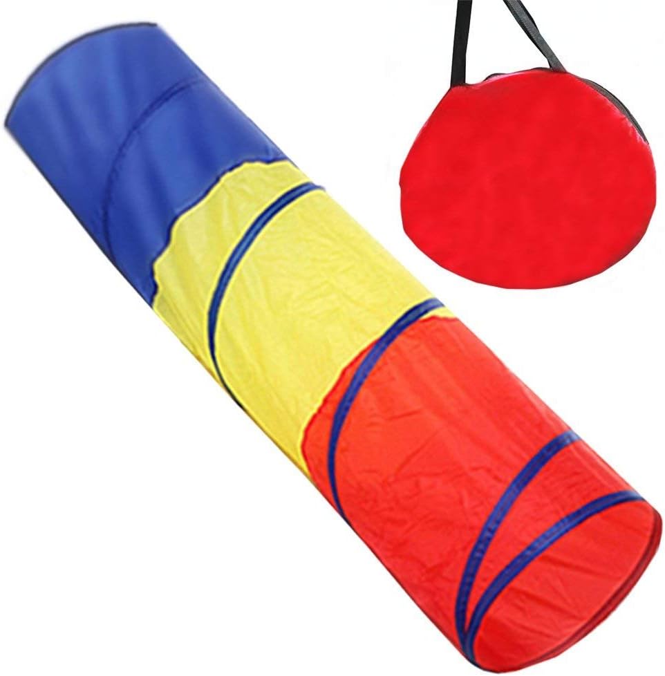 WOWSEA Kids Toy Play Tunnel Tent 6ft Rainbow Pop Up Play Tunnel Tube for Children Indoor and Outdoor Games