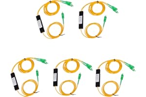 fyboptwu - SC APC 1X2 Singlemode Fiber Optical Splitter FBT Fiber Optical Splitter SC/APC 1:2 Fiber Optic Pigtail Splitter for Fibre Optical Communication System Tapered Box Splitter, 5pcs