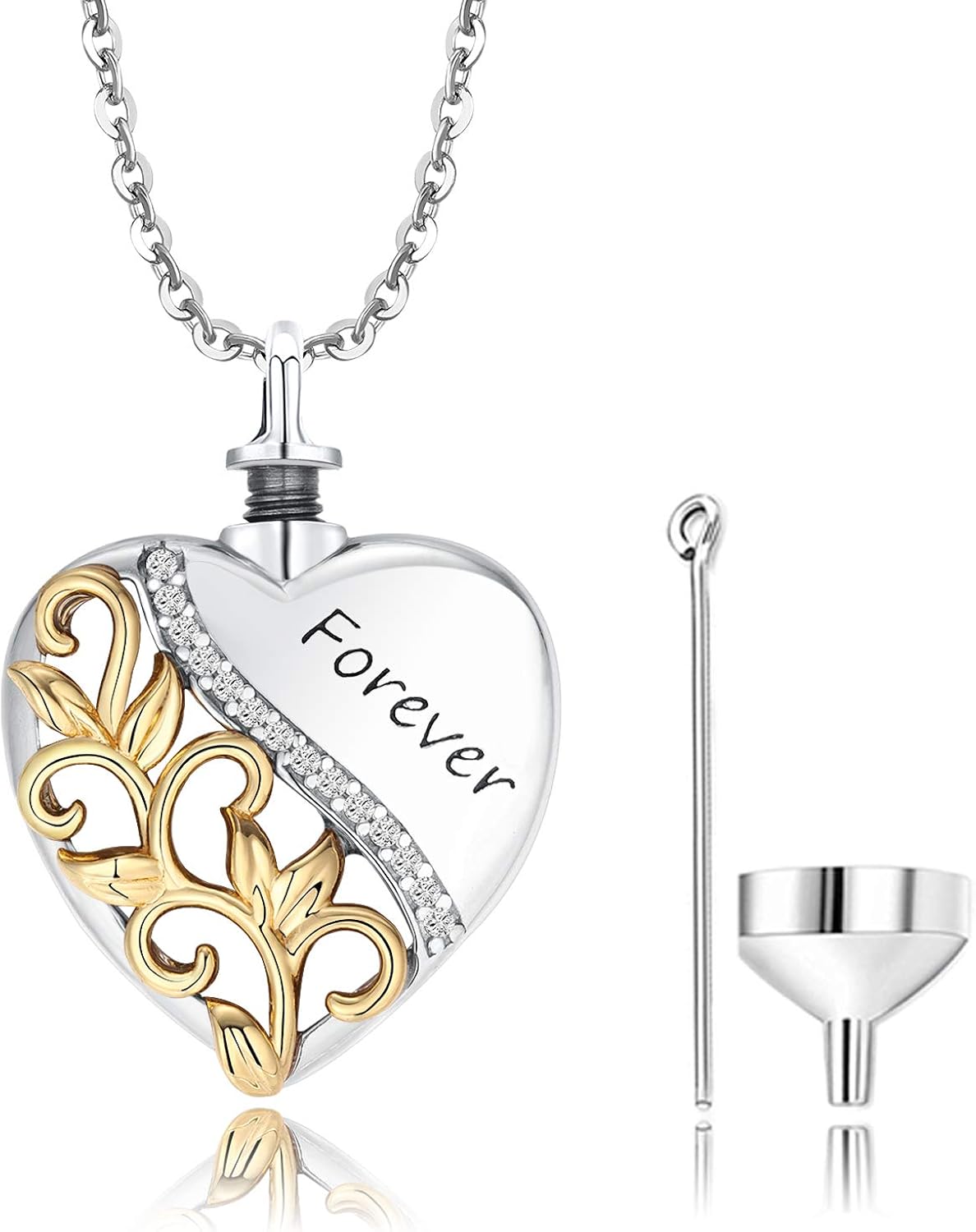 Heart Cremation Jewellery for Ashes, S925 Sterling Silver Ashes
