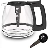 Replacement Coffee Carafe for Black and Decker 12-CUP Coffee Maker CM1160B, CM1060B, Black Handle