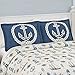 Coastal Seafaring Beach House Ocean Inspired Anchor Quilted Pillow Sham, Blue