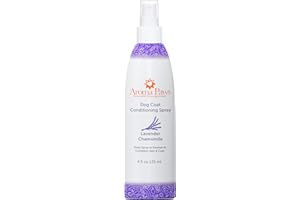 Aroma Paws Dog Coat Conditioning Spray - Pet-Friendly Detangler Spray with Natural Essential Oils for Dogs - Daily Dog Spray to Eliminate Odors and Knots - Lavender Chamomile 4.5 oz.