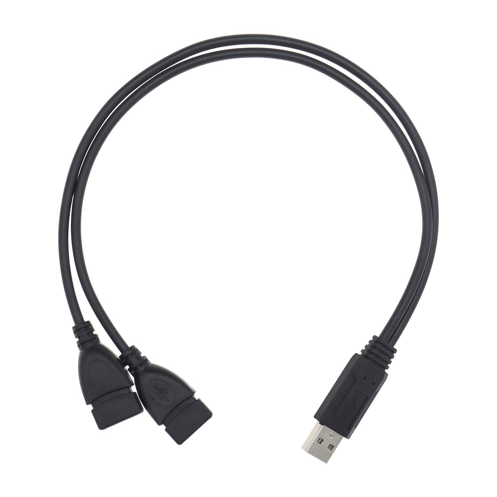 OTOTEC 1x USB 2.0 1 to 2 Y Splitter Cable 30CM/1Ft USB 2.0 Type A Male to Double USB 2.0 Female Jack Android Charging & Data Sync Extension Cord White Plug Only For Charging