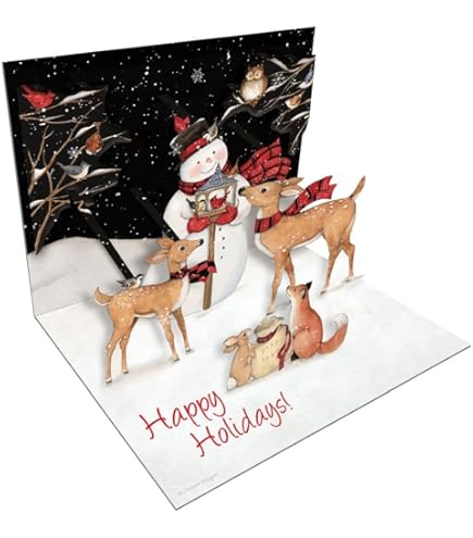 Biglietti Di Natale Pop-up Lang Snowy Inspirations | Confezione Da 8 Con Buste | Biglietti 3D Con Glitter E Carta Goffrata | Auguri Speciali