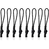 Gosknor 8pcs Zipper Pulls, Nylon & Plastic, Black, ZIPPER FASTENER, Daily Living Zipper & Buttoning Aids, For Bags & Apparel, Model 13066