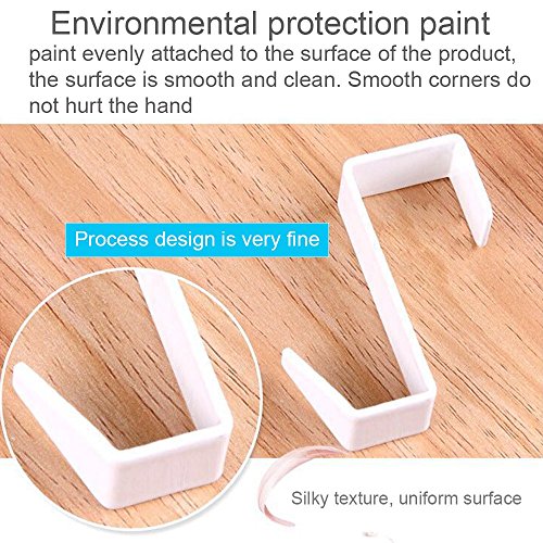 Over The Door Hook White - Lacquer Stainless Steel Narrow Door Hook Hang in Cabinet,Shoe Cabinet,Drawer,Cupboard Hook Used for Towel,Bag,Basket,Oven Mitts,Apron Kitchen Cabinet Organizer (3pack)
