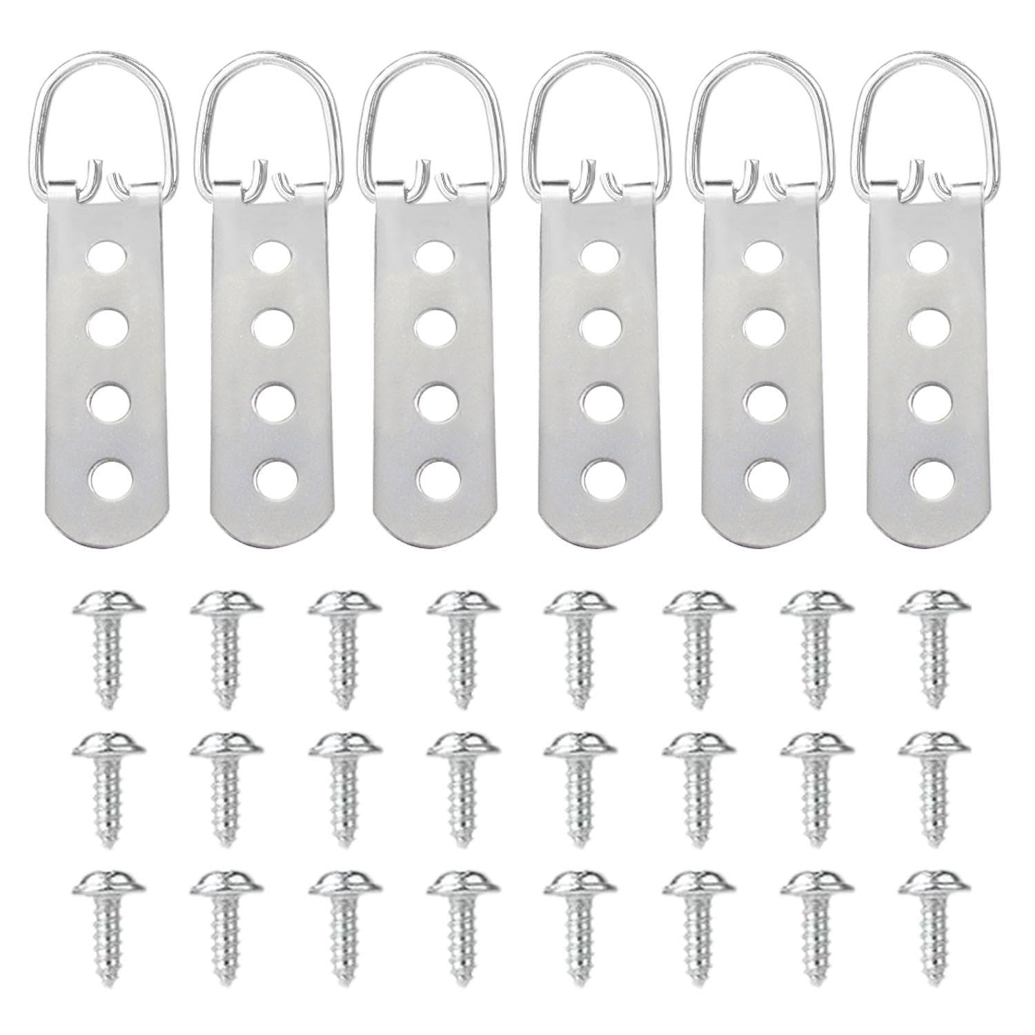 6 Pieces of Metal Hanging Buckles, Equipped with Screws, Picture Frame Fixation, Picture Frame Hardware Accessories, Home Accessories, Object Hanging Tools