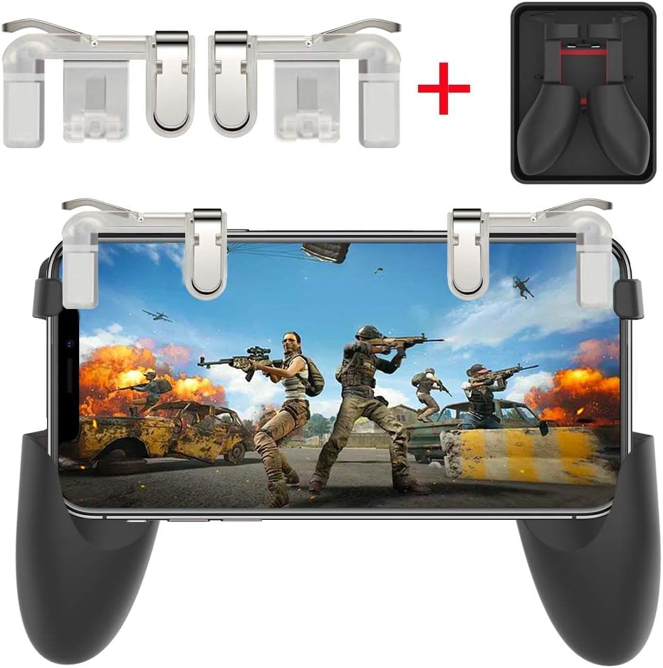 Foldable Mobile Game Controller Sensitive Shoot and Aim Keys L1R1 Gaming Triggers for PUBG/Fortnite / Knives Out/Rules of Survival Upgraded Version …