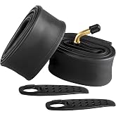 FANSPRO 2 Pack Heavy-Duty 14 x 2.125 Electric Bike Inner Tubes with Angled Schrader Valve &amp; 2 Tire Levers, Reinforced Butyl Puncture-Resistant Replacement for Electric Scooters, E-Bike, Bicycle Tires