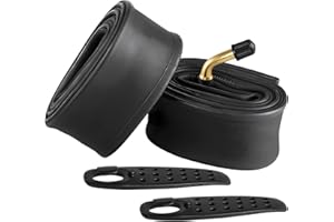 FANSPRO 2 Pack Heavy-Duty 14 x 2.125 Electric Bike Inner Tubes with Angled Schrader Valve & 2 Tire Levers, Reinforced Butyl Puncture-Resistant Replacement for Electric Scooters, E-Bike, Bicycle Tires