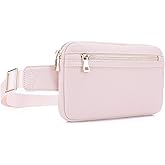 LOVESOME Vegan Leather Everywhere Fashion Waist Bag Fanny Pack Crossbody Bag Belt Bag Sling Bag with Adjustable Strap for Women (Blush)