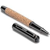 AUREX Luxury Rollerball Pen – Full Metal & Recycled Wood Design, Cork Grip, Elegant Gift Box w/Extra Refill – Fancy Executive Writing Pen