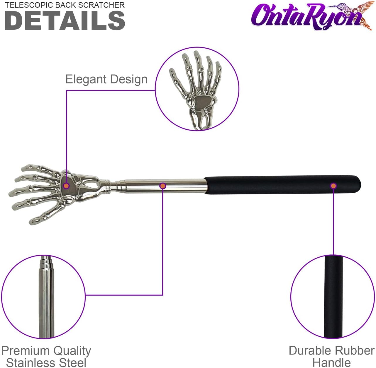 OntaRyon Telescopic Back Scratcher, Black - Image 4