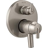 Delta Faucet Trinsic 17 Series 3-Setting Integrated Diverter Valve Trim Kit, Brushed Nickel Diverter Valve Trim Kit, Shower Trim Kit, Stainless T27859-SS (Valve Not Included)