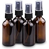 Wedama Mini Spray Bottles 2oz, Amber Glass Spray Bottles, Empty Small Spray Bottles with Funnel Dropper, Fine Mist for Hair, 