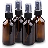 Wedama Mini Spray Bottles 4 oz, Amber Glass Spray Bottles, Empty Small Spray Bottles with Funnel Dropper, Fine Mist for Hair,