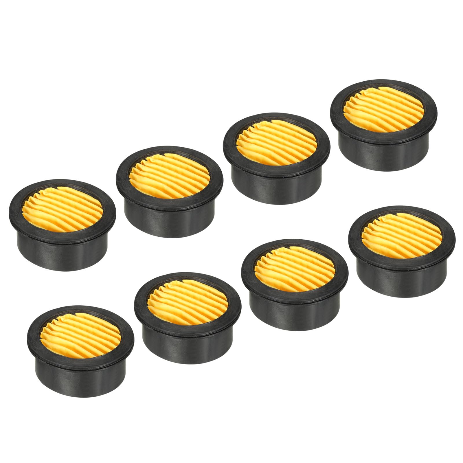 PATIKIL Air Compressor Filter, 8 Pack Noise Reduction Air Compressor Accessories for Generators, Blowers, Exhaust Ports, Black, Yellow