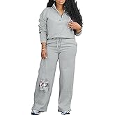 Tbahhir Womens Tracksuits 2 Piece Outfits Lounge Sets Long Sleeve Pullovers and Joggers Pants with Pockets