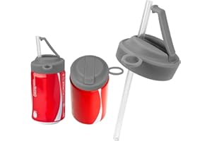 DATANSUN Silicone Soda Can Lids With Straw【Reusable】【BPA-Free】【Leak Proof】Can Covers For Canned Beverage, Beer, Juice, Seltzer，Gray
