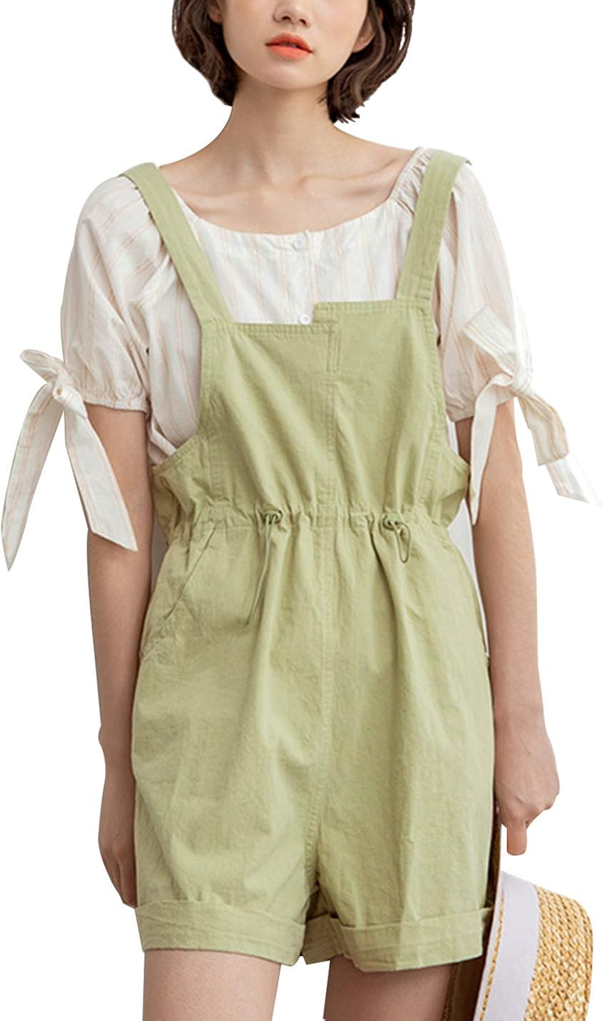 green overall shorts