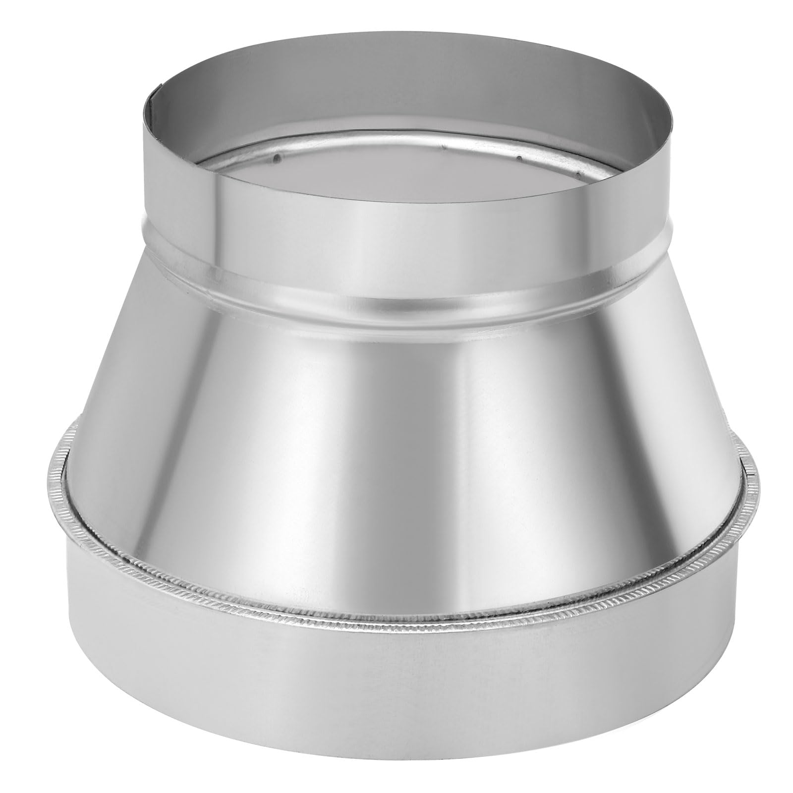 PATIKIL 8 Inch to 6 Inch Round Duct Reducer Increaser Connector, Galvanized Steel Air Duct Adapter Pipe Fitting for Bathroom Kitchen Inline Ventilation Systems, Silver Tone