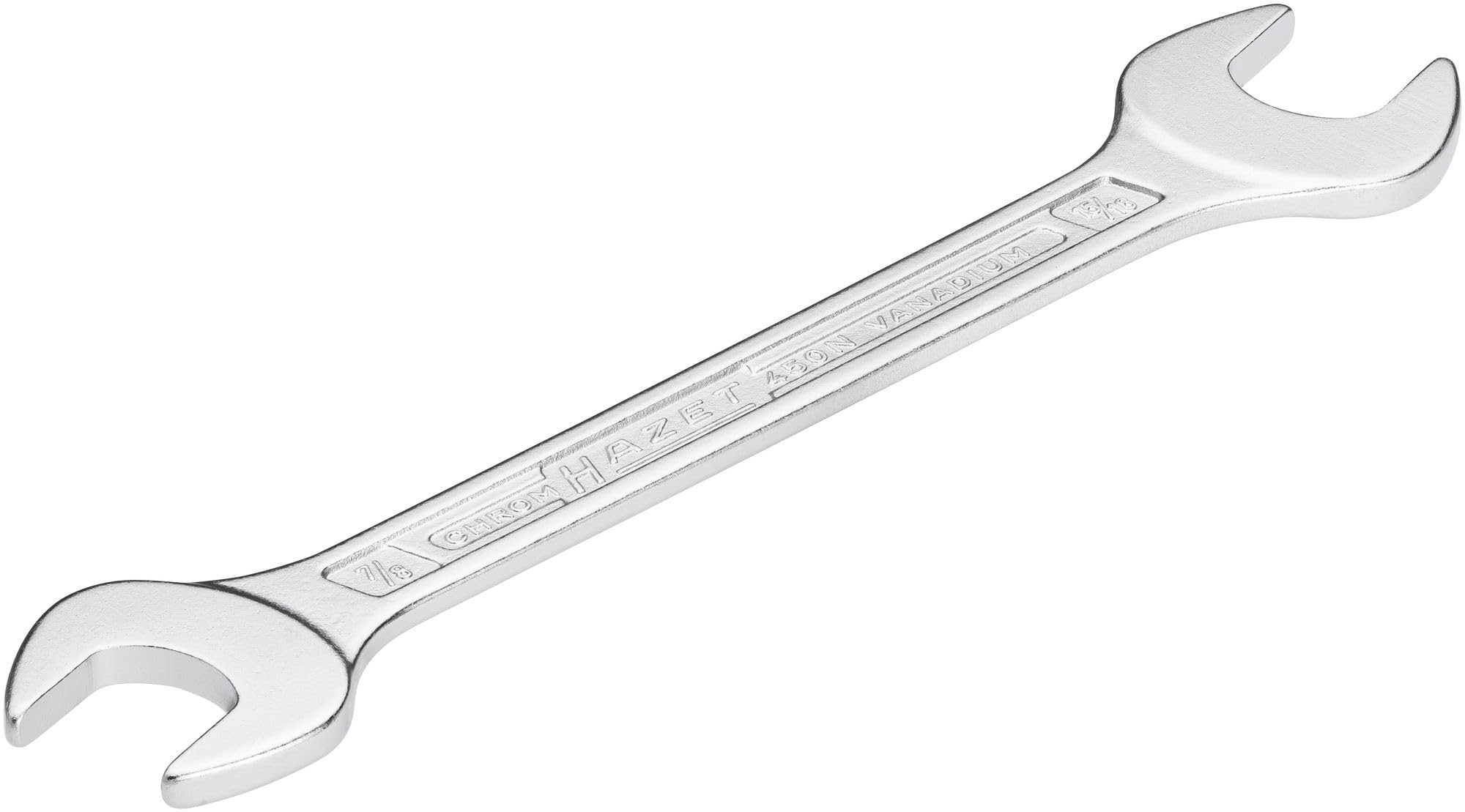 HAZET 450NA-7/8X15/16VKH 254.6 mm Hexagon Profile Double Open-End Wrench - Chrome-Plated