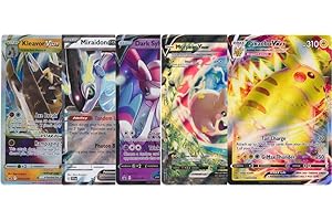 sxzqarw 5 Jumbo Oversize Holographic Cards - Oversized Pokemon Trading Card Set